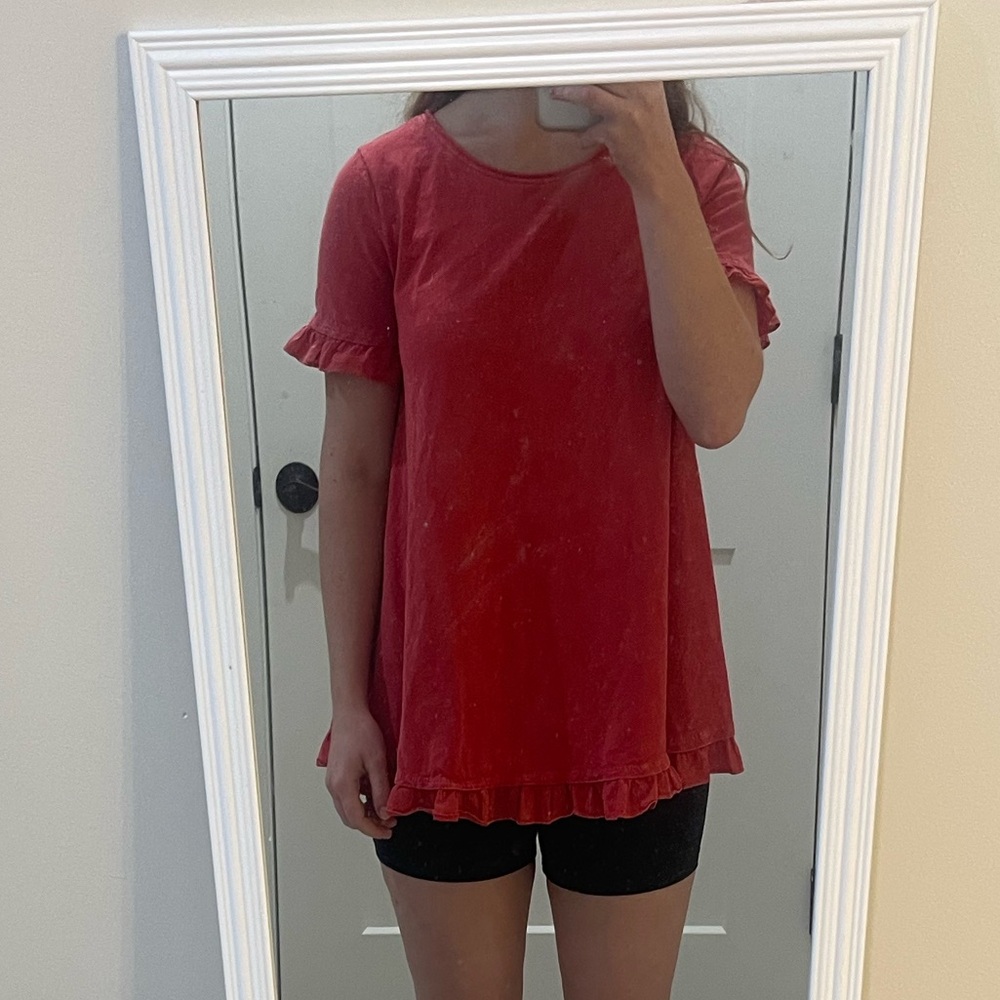 Altar'd State Red Short Sleeve Top